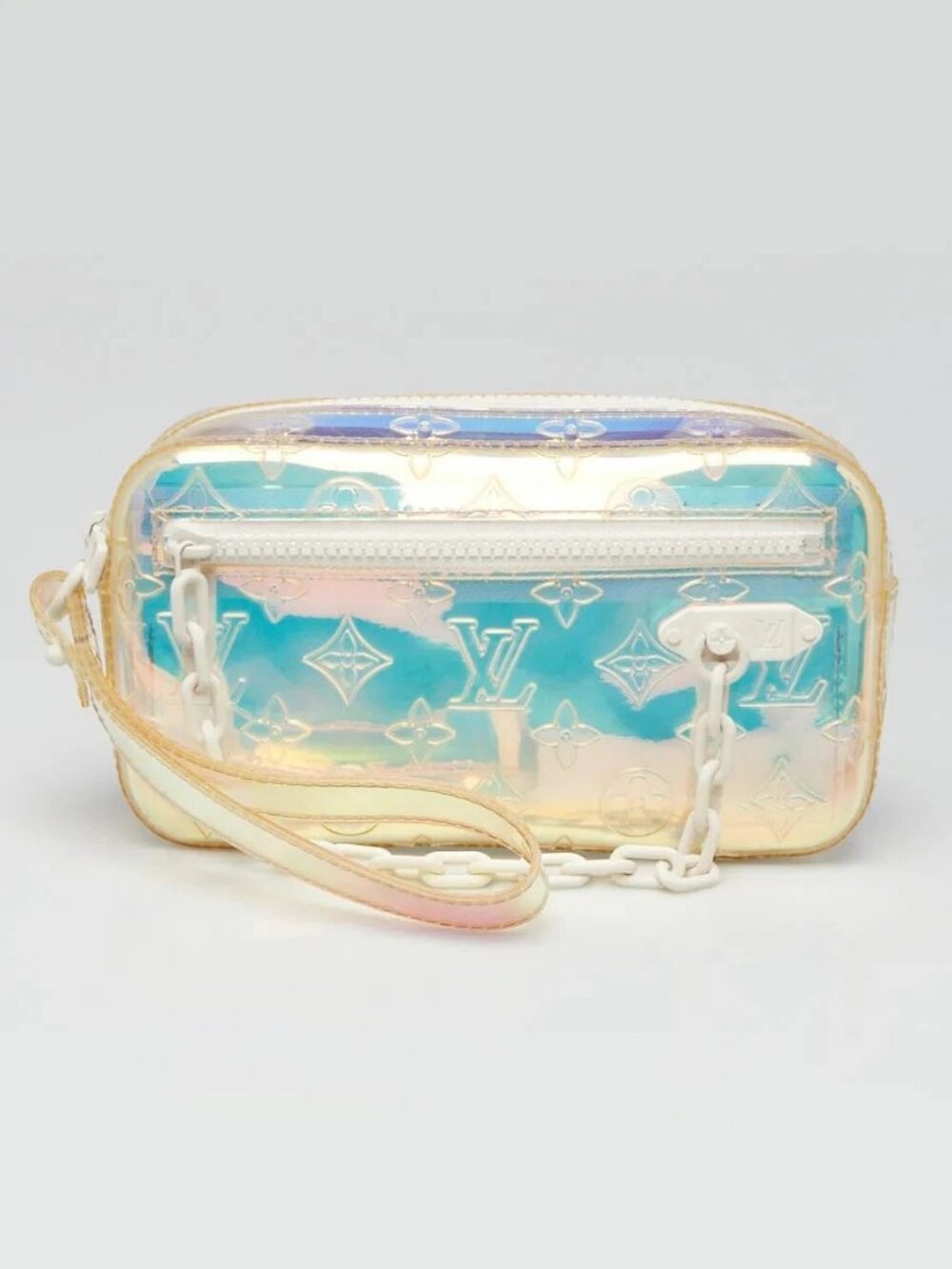 Louis Vuitton Limited Edition Prism Monogram PVC Pochette Volga Wristlet Bag